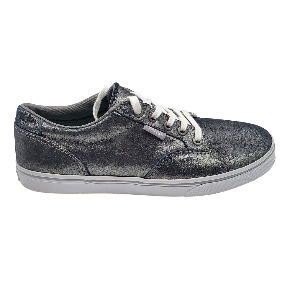 Vans Sparkle Low Top Skate Shoes Women's 5.5‎ Glitter Casual Sneakers Lace Up
